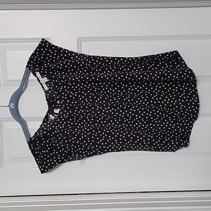 LC Lauren Conrad short sleeve polka dot blouse, size small